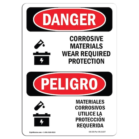 OSHA Danger, 3.5 Height, 5 Width, Decal